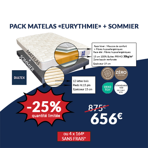 PACK Matelas Eurythmie + Sommier