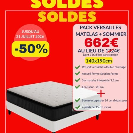 PACK SOMMIER ET MATELAS VERSAILLES